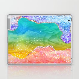 Vibrant Rainbow Glitter Agate Texture 03 Laptop Skin