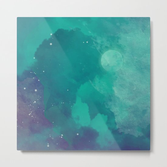 Watercolor night sky Metal Print