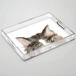 Maine Coon Cat Watercolor Acrylic Tray