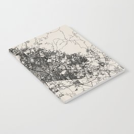 Léon, France. City Map. Black and White. Minimal Notebook