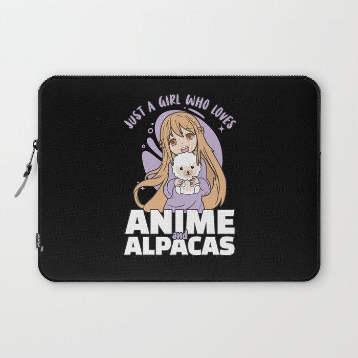 Just A Girl Who Loves Anime And Alpacas - Kawaii Laptop Sleeve