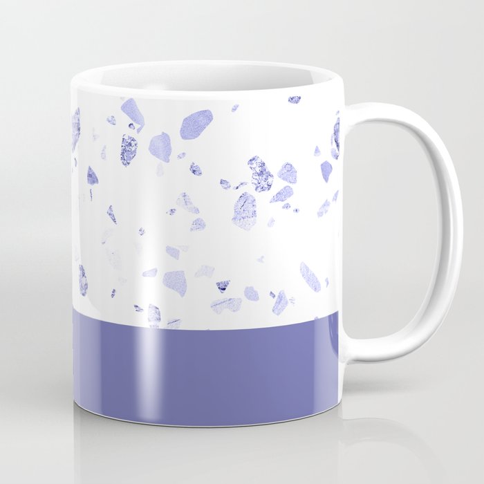 Very Peri 2022 Color Of The Year Violet Blue Periwinkle Terrazzo Marble Coffee Mug