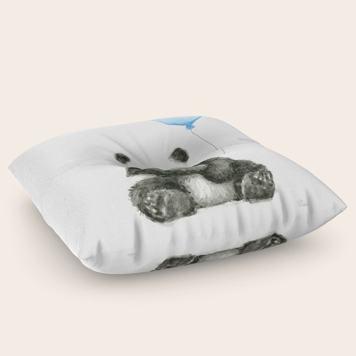 Panda Baby Animal With Blue Balloon Floor Pillow By Olechka Society6