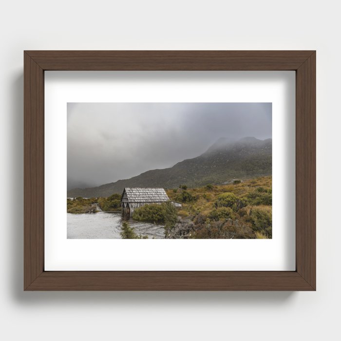 Dove Lake Boatshed Recessed Framed Print