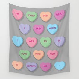 Apology Candy Hearts Wall Tapestry