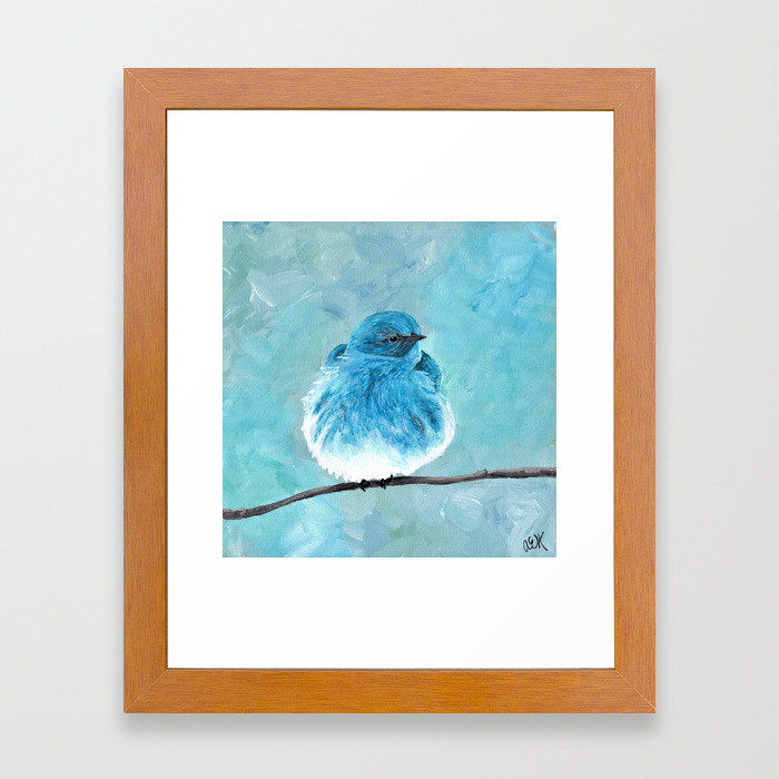Mountain Bluebird Acrylic Art Blue Bird Painting Bird On A