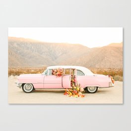 Floral Classic Pink Car Canvas Print