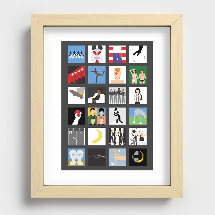 Music album collection Recessed Framed Print