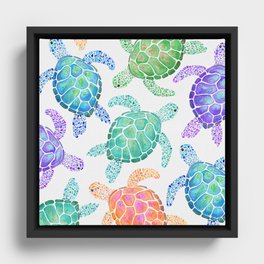 Sea Turtle - Colour Framed Canvas