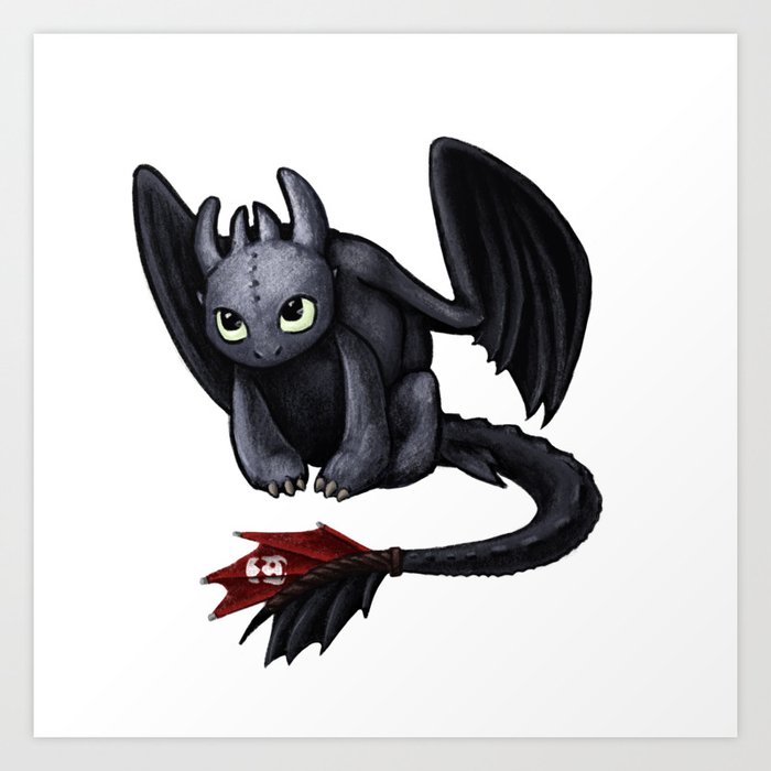 Toothless How To Train Your Dragon Art Print By Gillianlgunn