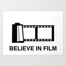 Believe in Film Art Print | Black and White, Typography, Mixed Media, Graphic Design 