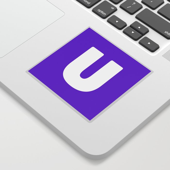U (White & Violet Letter) Sticker