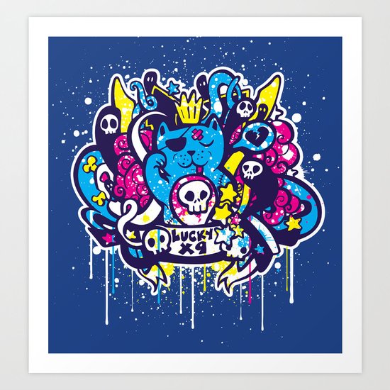 Unlucky Kitty Art Print
