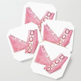 pink strawberry cake Coaster