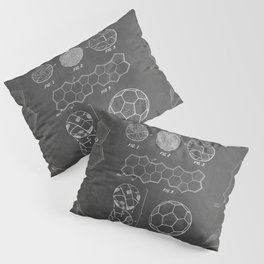 Soccer Ball Patent - Football Art - Black Chalkboard Pillow Sham