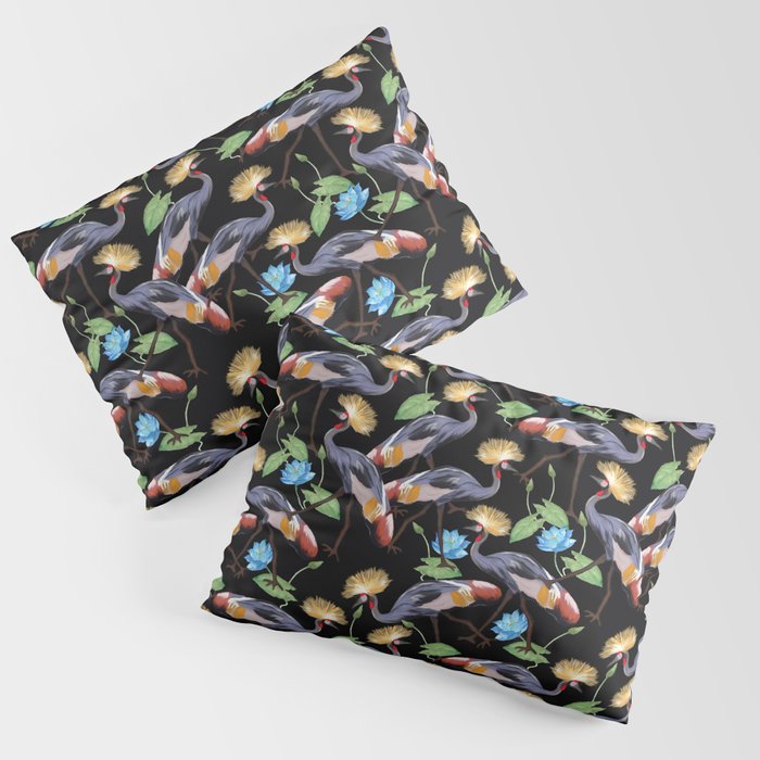 Grey crowned crane Pillow Sham