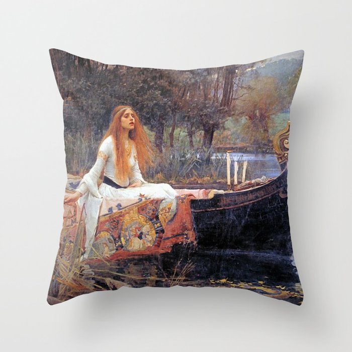 THE LADY OF SHALLOT - WATERHOUSE Throw Pillow