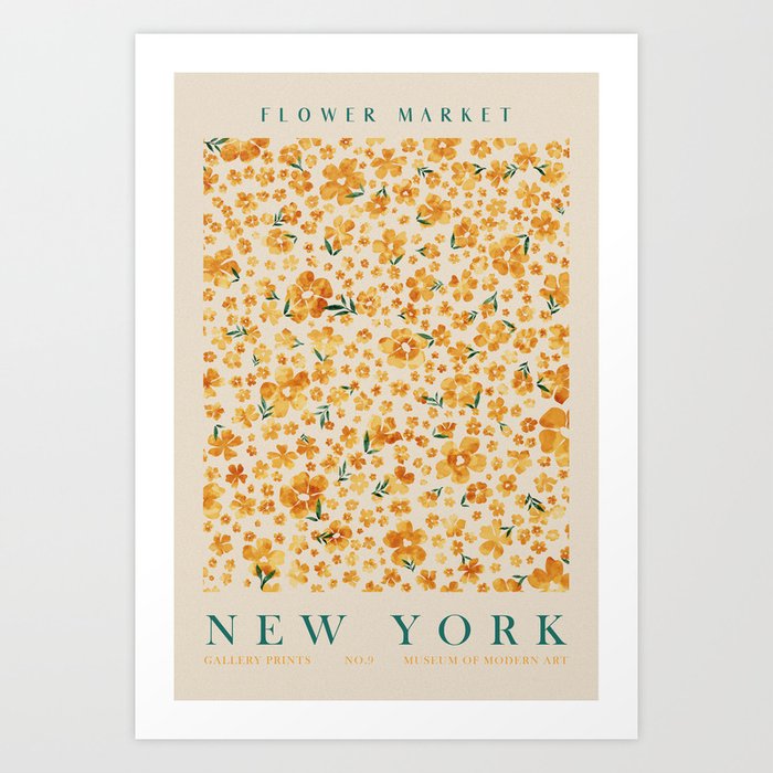 New York  Flowers Market Art Print