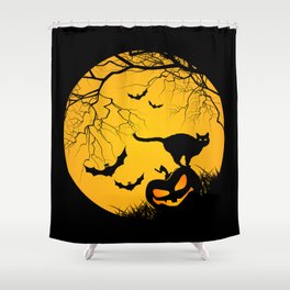 happy halloween graphic illustration Shower Curtain