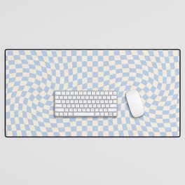 Check II - Baby Blue Twist — Checkerboard Print Desk Mat