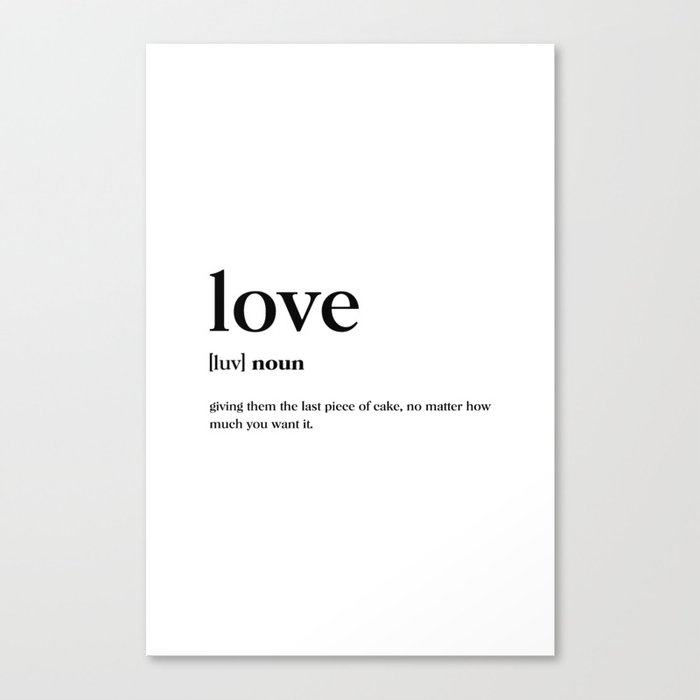Love Definition Canvas Print