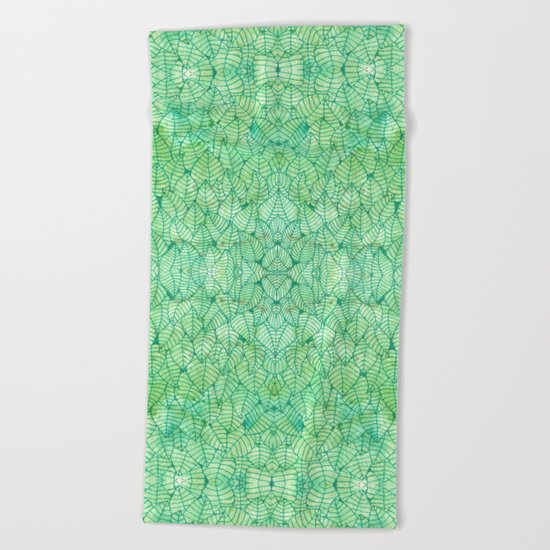 Green foliage Beach Towel