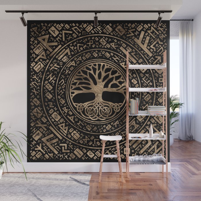 Tree of life -Yggdrasil Runic Pattern Wall Mural