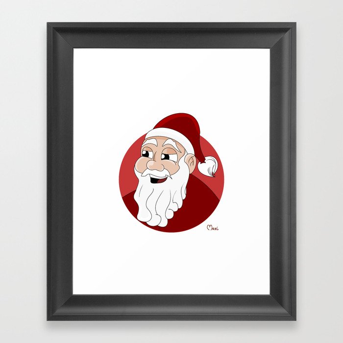 Santa Claus cartoon Framed Art Print
