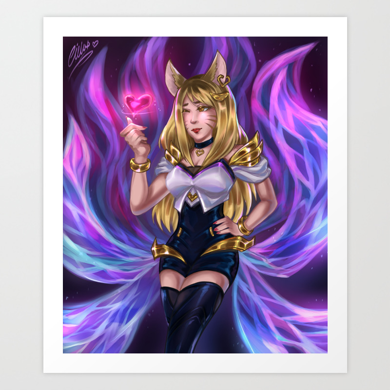Kda Ahri Art Print By Cieloplus Society6 ¡fuuu!,ahri fan art in his kda skin, it took me longer than i expected especially to get the her tails done as best i could but i finally finished this piece. kda ahri art print by cieloplus