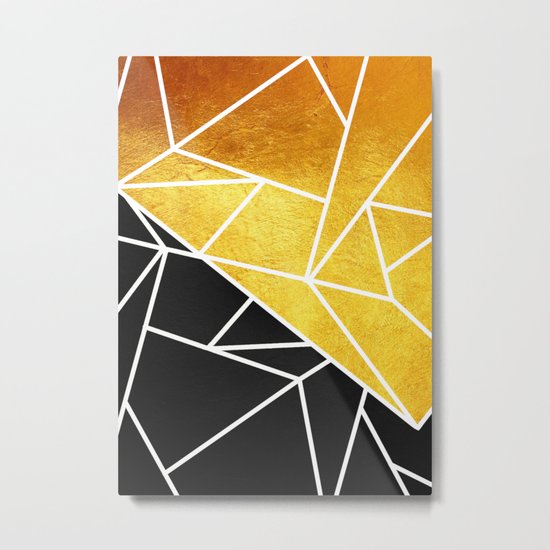 Coal and Gold Metal Print