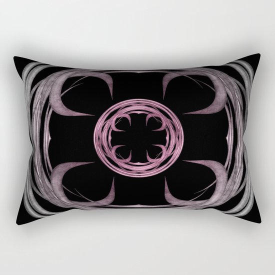 Mandala, silver, purple and pink Rectangular Pillow