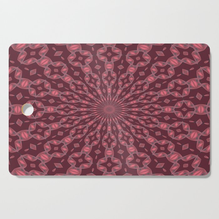 Radial Pattern In Red and Pink Cutting Board