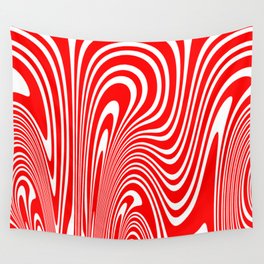 Groovy Psychedelic Swirly Trippy Funky Candy Cane Abstract Digital Art Wall Tapestry