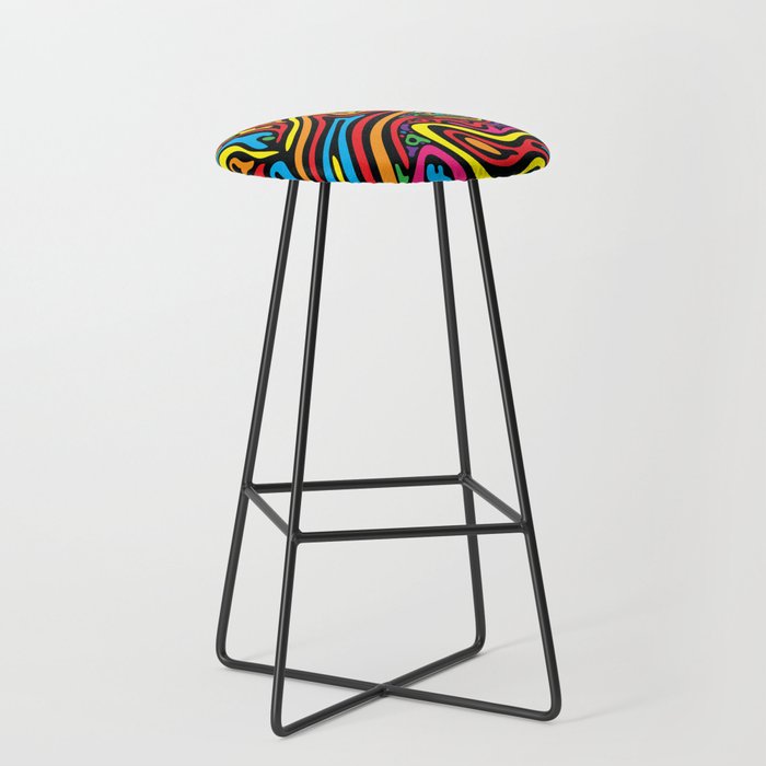 Psychedelic abstract art. Digital Illustration background. Bar Stool