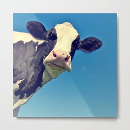 Country Life | Say Hello to Mrs. Cow Metal Print