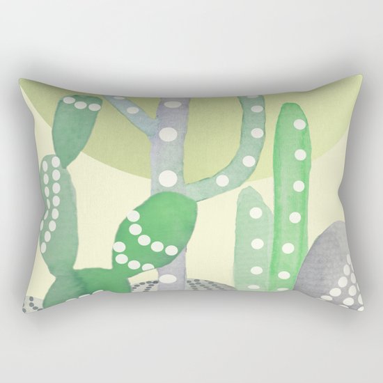 BOHO CACTUS IN MINT Rectangular Pillow