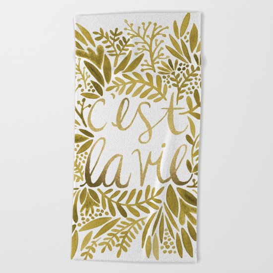 That's Life – Gold on Gold Beach Towel