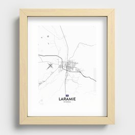 Laramie, Wyoming, United States - Light City Map Recessed Framed Print