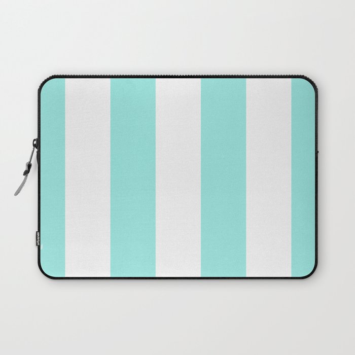 Turquoise Blue Stripes Laptop Sleeve