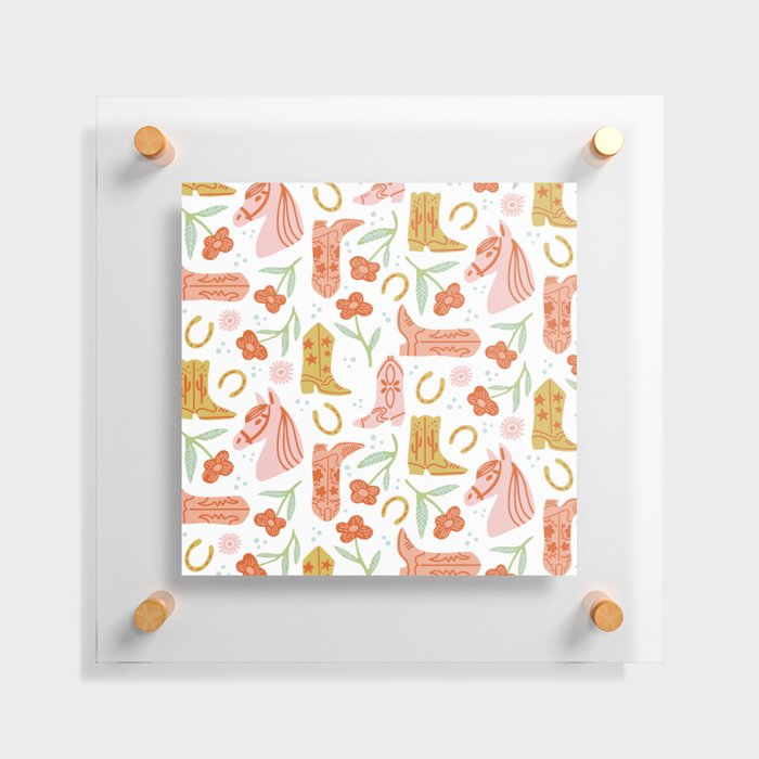 Cowgirl Colorful Pattern Floating Acrylic Print