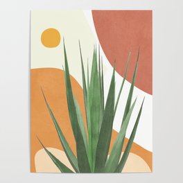 Abstract Agave Plant Poster