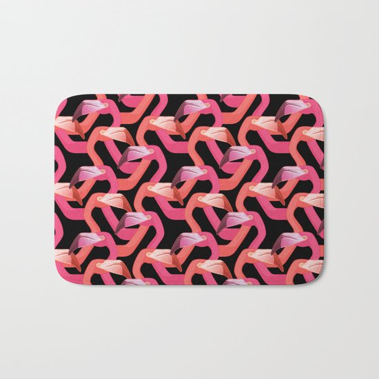 Woven flamingoes Bath Mat