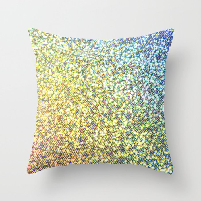 Blue & Gold Glitter Ombre Throw Pillow