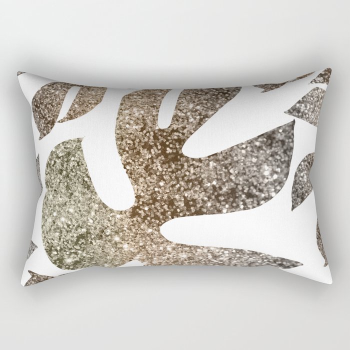 Monstera Glitter Dream #1 (Faux Glitter) #shiny #tropical #decor #art #society6 Rectangular Pillow