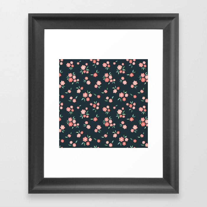 Dainty Pink Flowers  Framed Art Print