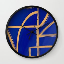 indigo color // deep blue// modern bold lines// organic shapes Wall Clock