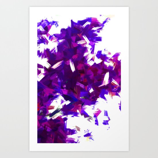 BLOSSOMS - PURPLE BLUE Art Print