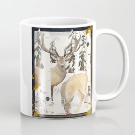 Deer in the Winter Forest Coffee Mug