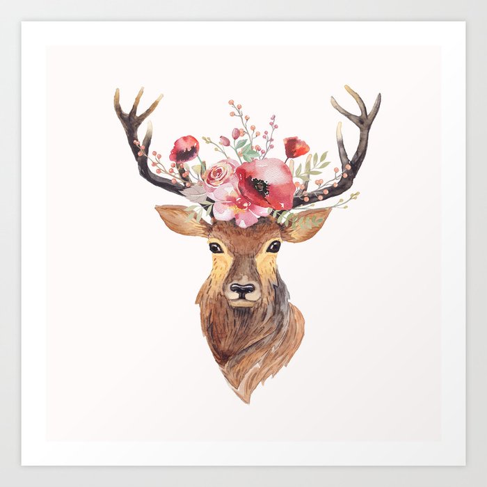 Bohemian Deer Art Print By Wheimay Society6