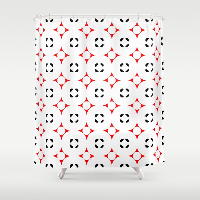 Circle and abstraction 18- red and black Shower Curtain
